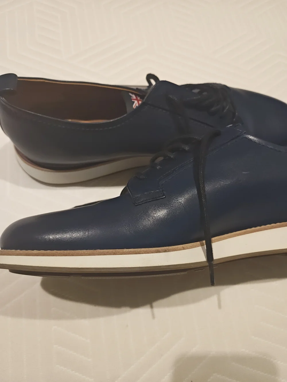 Church's Navy Leather Derby Shoes Size 10.5